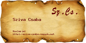 Sziva Csaba névjegykártya